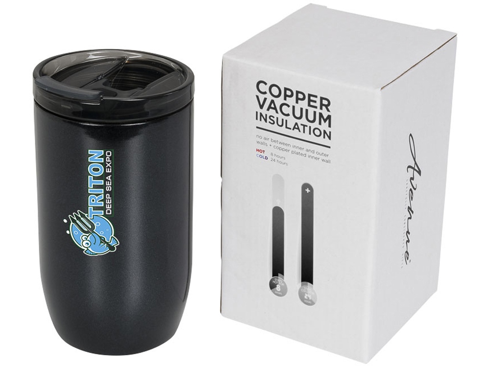 Герметичный термостакан Lagom 380 мл с медной вакуумной изоляцией, черный-4