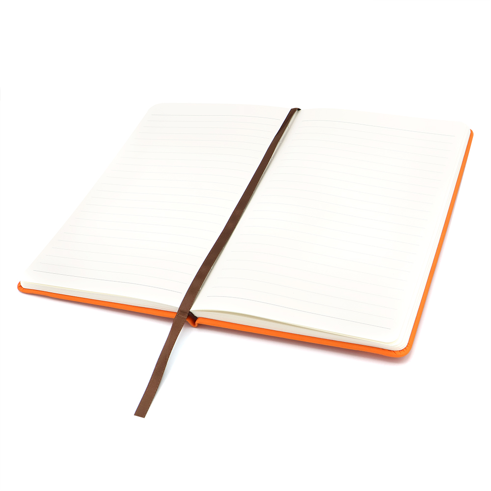 Блокнот A5 Champion в твёрдом переплёте с широкой застёжкой, Оранжевый-1