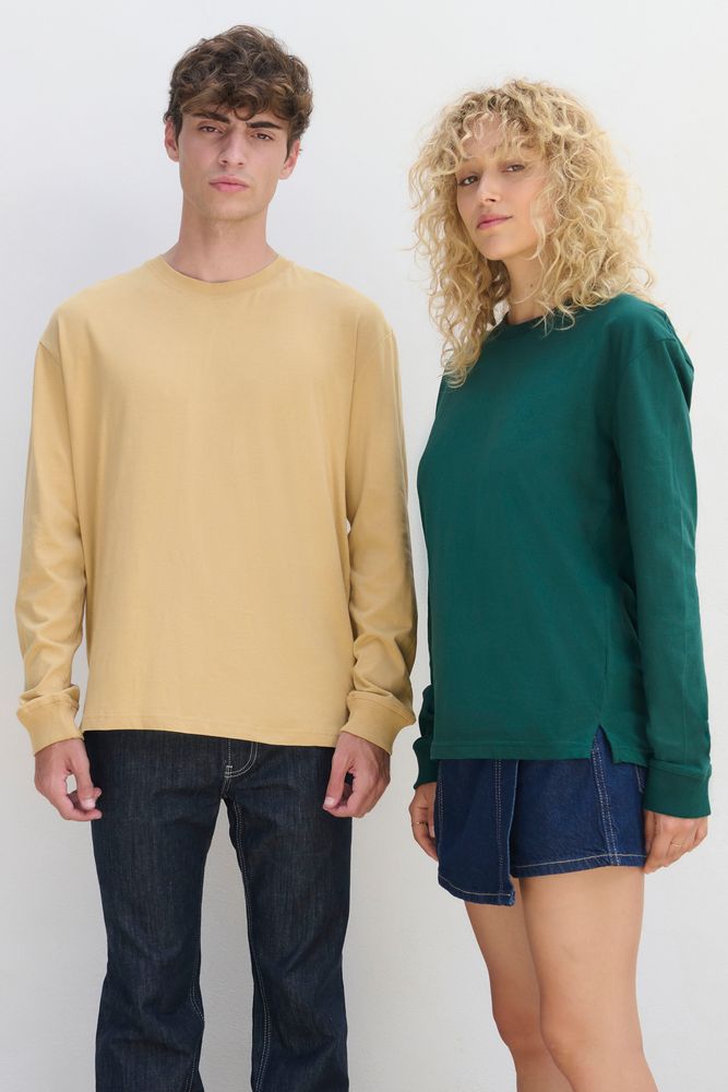 Футболка унисекс с длинным рукавом Pioneer LSL, темно-зеленая-2