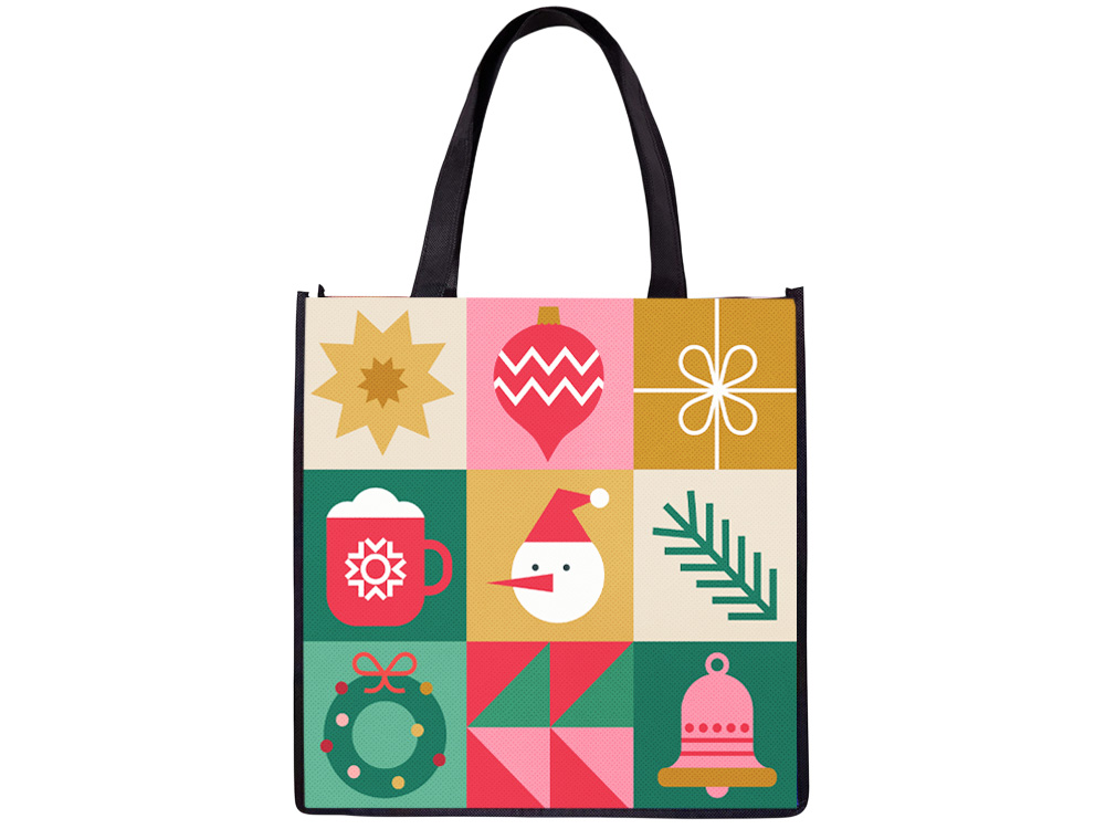 Сумка для шопинга с донной складкой и ручкой из нетканого PET материала-1