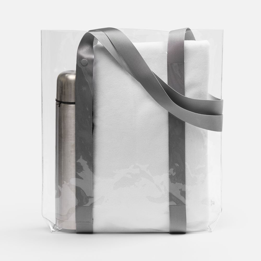 Шопер Clear Fest, ver.2, прозрачный с серыми ручками-2