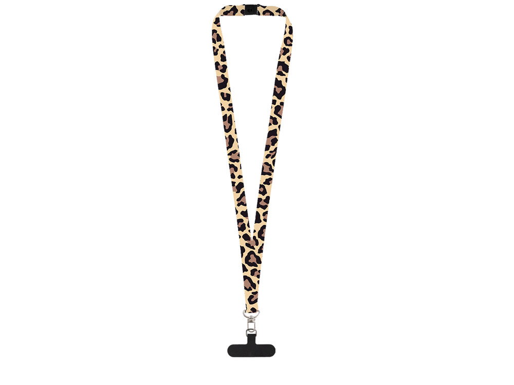 Ланъярд 2,5 см под сублимацию с трендовым карабином, замком обрыва и узким держателем для телефона из ПЭ-2