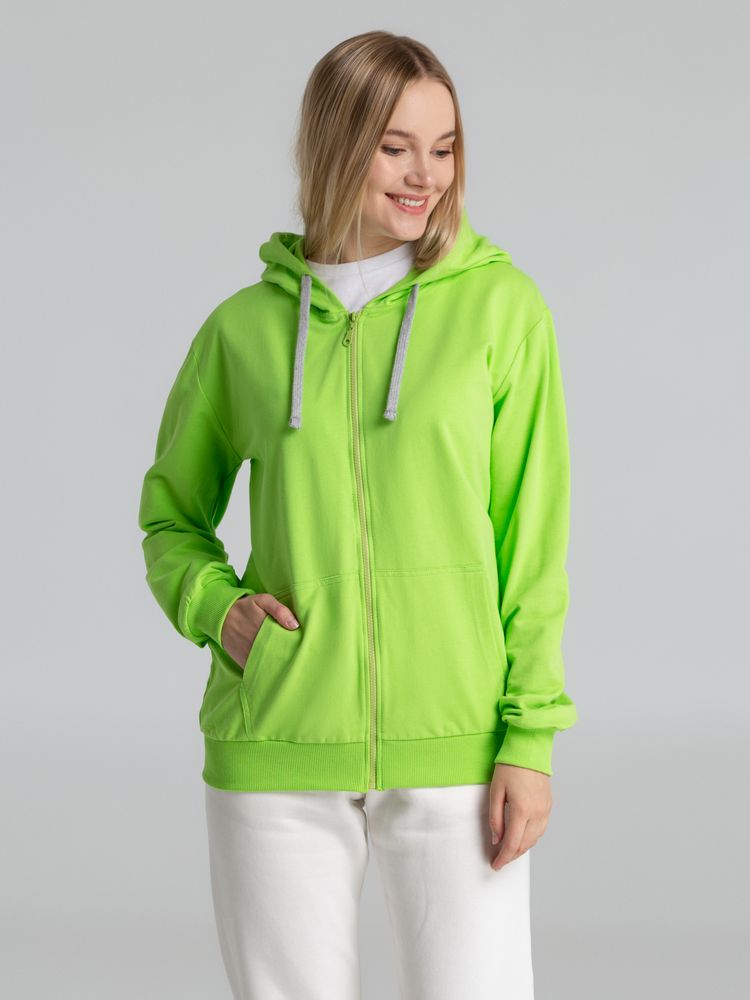 Толстовка на молнии с капюшоном Unit Siverga, зеленое яблоко-3