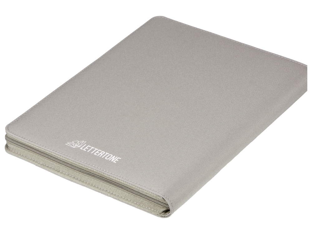 Портфолио А4 из RPET на молнии Harvey, 40 л FSC бумаги, серый-2