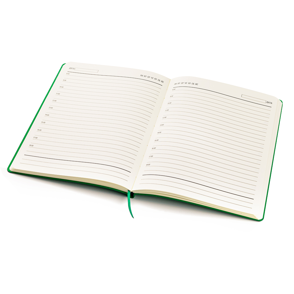 Ежедневник A5 недатированный Esmeralda в мягком переплёте, Темно-зеленый-1