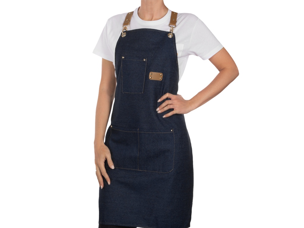 Джинсовый фартук с карманами Fry, синий-6