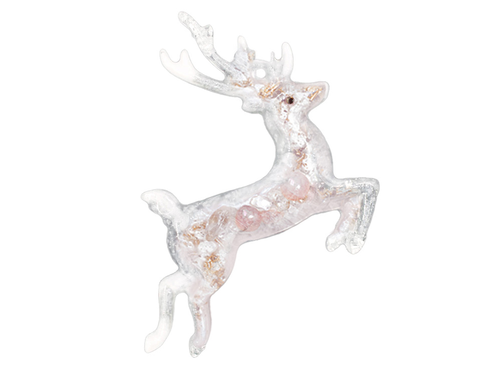 Елочные игрушки ( Снегирь+ Олень+ Ель) Розовый кварц-6