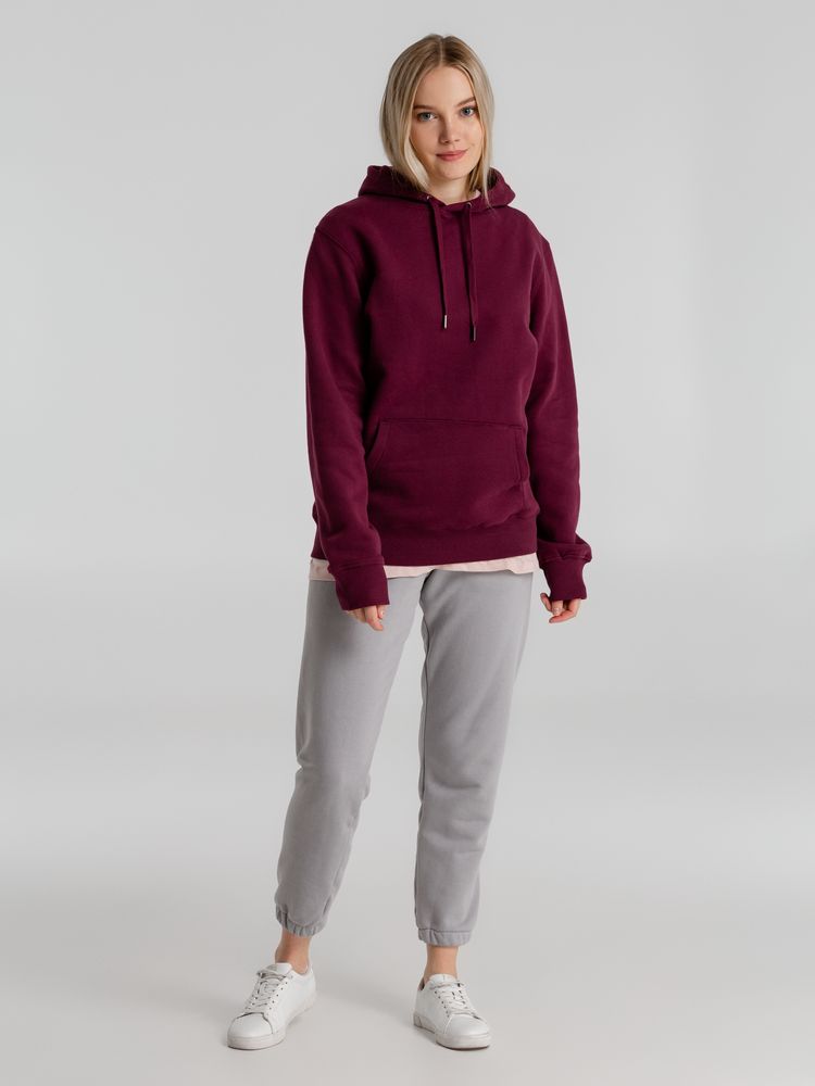 Толстовка с капюшоном унисекс King, бордовая-3