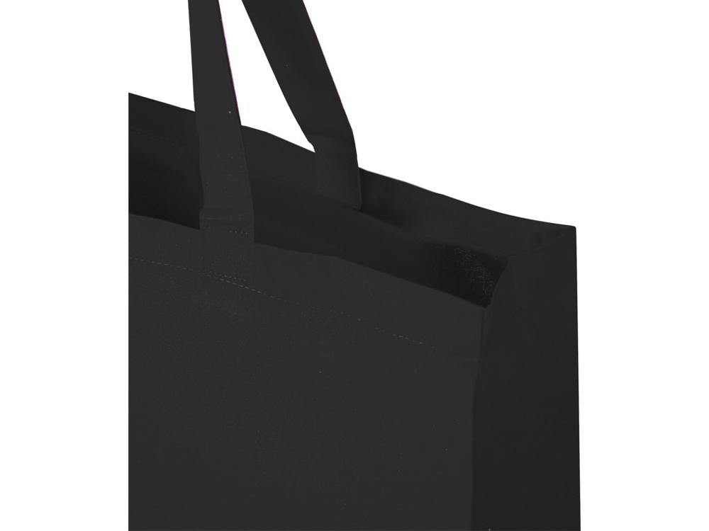 Odessa большая эко-сумка из переработанного хлопка, сертифицированного согласно GRS, плотностью 220 г/м² - сплошной черный-3