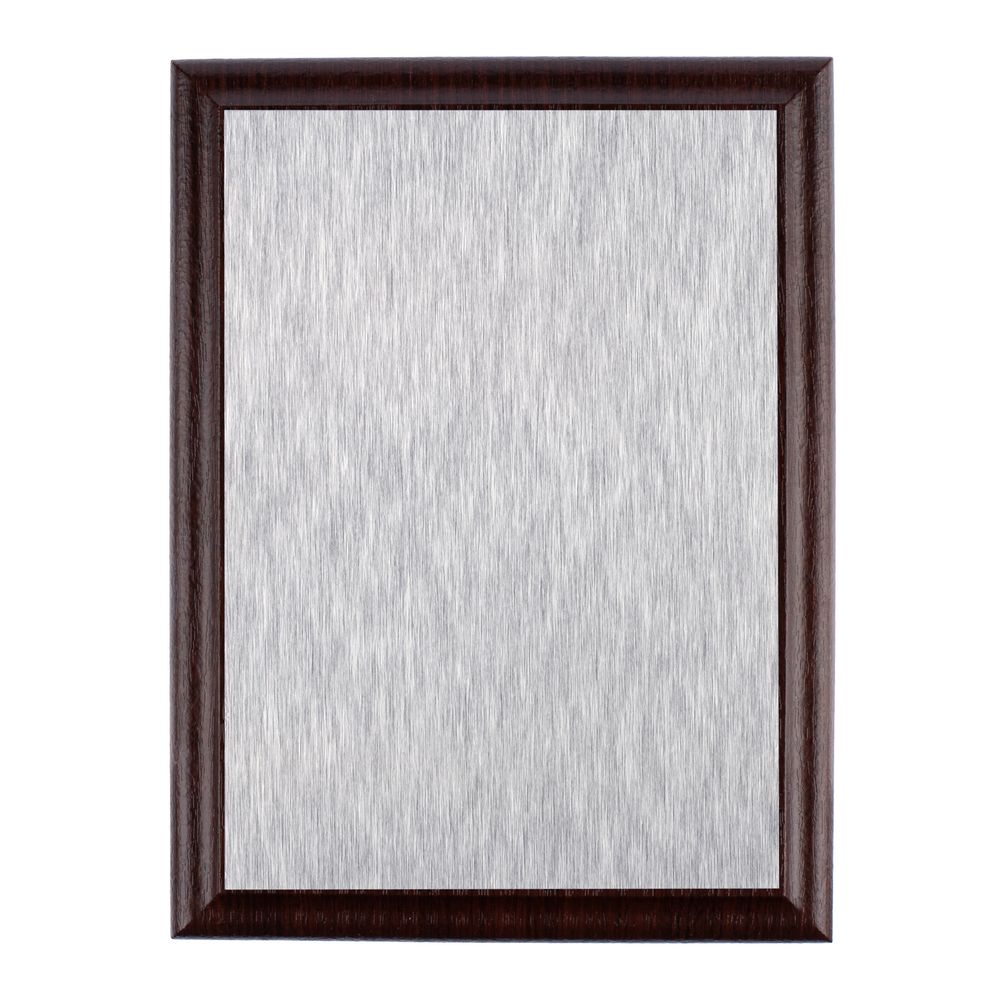 Плакетка Plaque, малая, вишня с серебристой пластиной-2