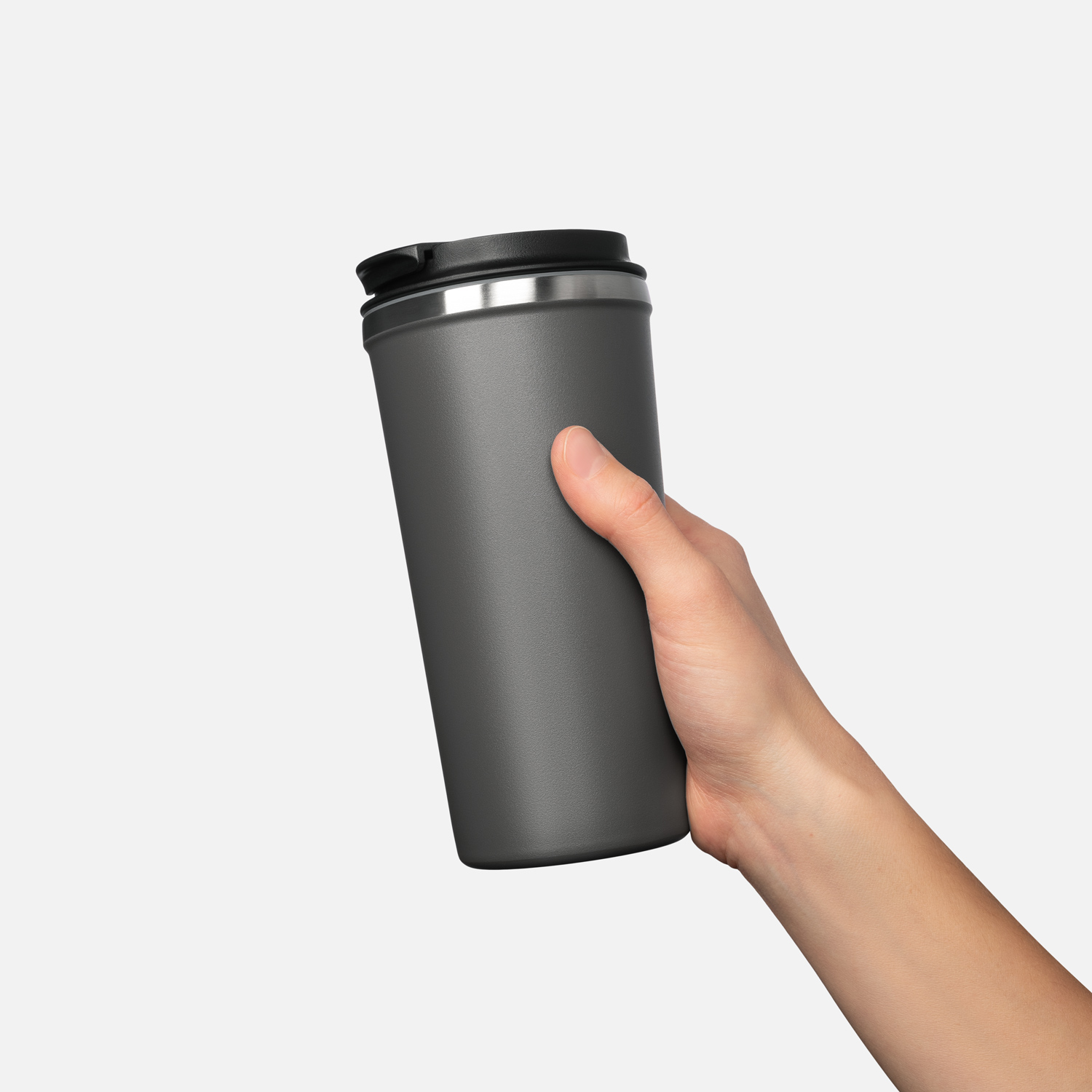 Термокружка вакуумная Palermo, светло-серая-5