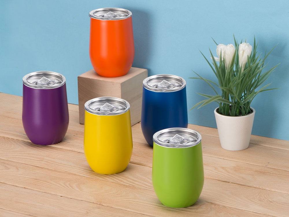 Вакуумная термокружка Sense, непротекаемая крышка, серебристый-5