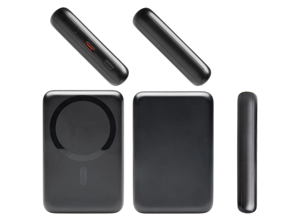 Магнитный внешний беспроводной аккумулятор Polarix, QC/PD, 10000 мАч, черный-4