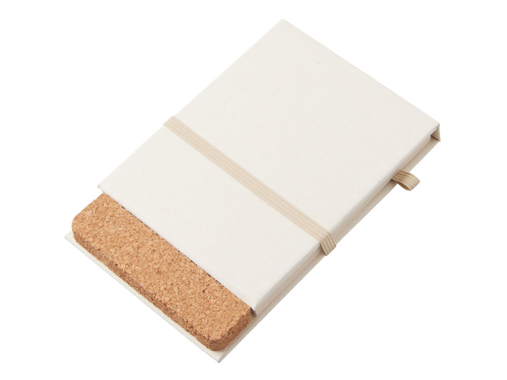 Блокнот с подставкой для телефона из пробки Milky S, молочно-белый-0