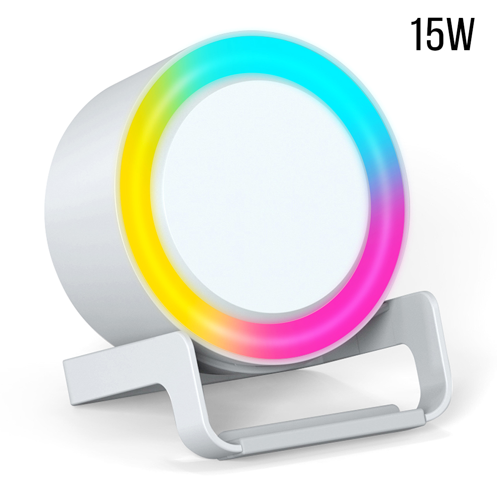 Беспроводная Bluetooth колонка U-Tone RGB c функцией беспроводной зарядки 15W, Белый.-0