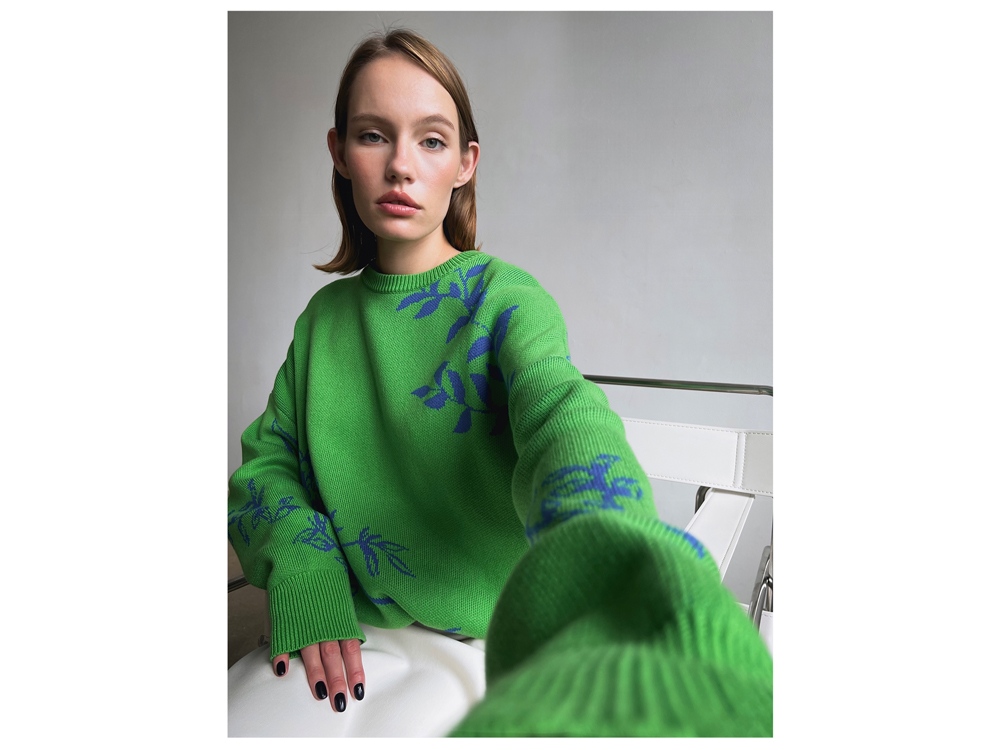 Джемпер Хризантема зеленый. Varvara-1