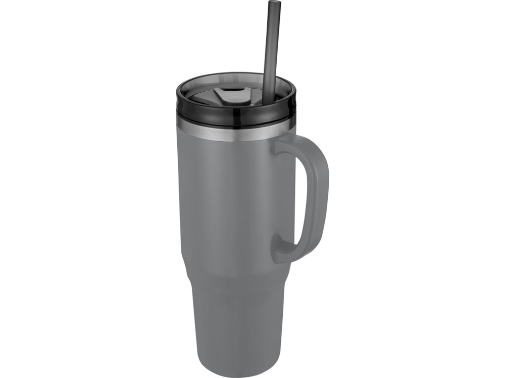 Melbourne кружка 1200 мл, сертифицированная согласно RCS, с соломинкой - Серый-0