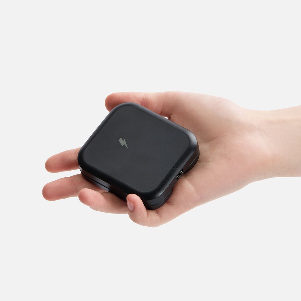 Складная станция беспроводной зарядки Trilogic, черная-5