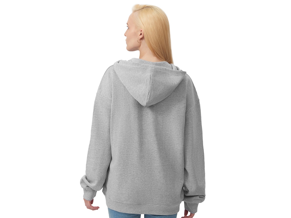 Толстовка оверсайз с капюшоном на молнии Monaco, серый меланж-4