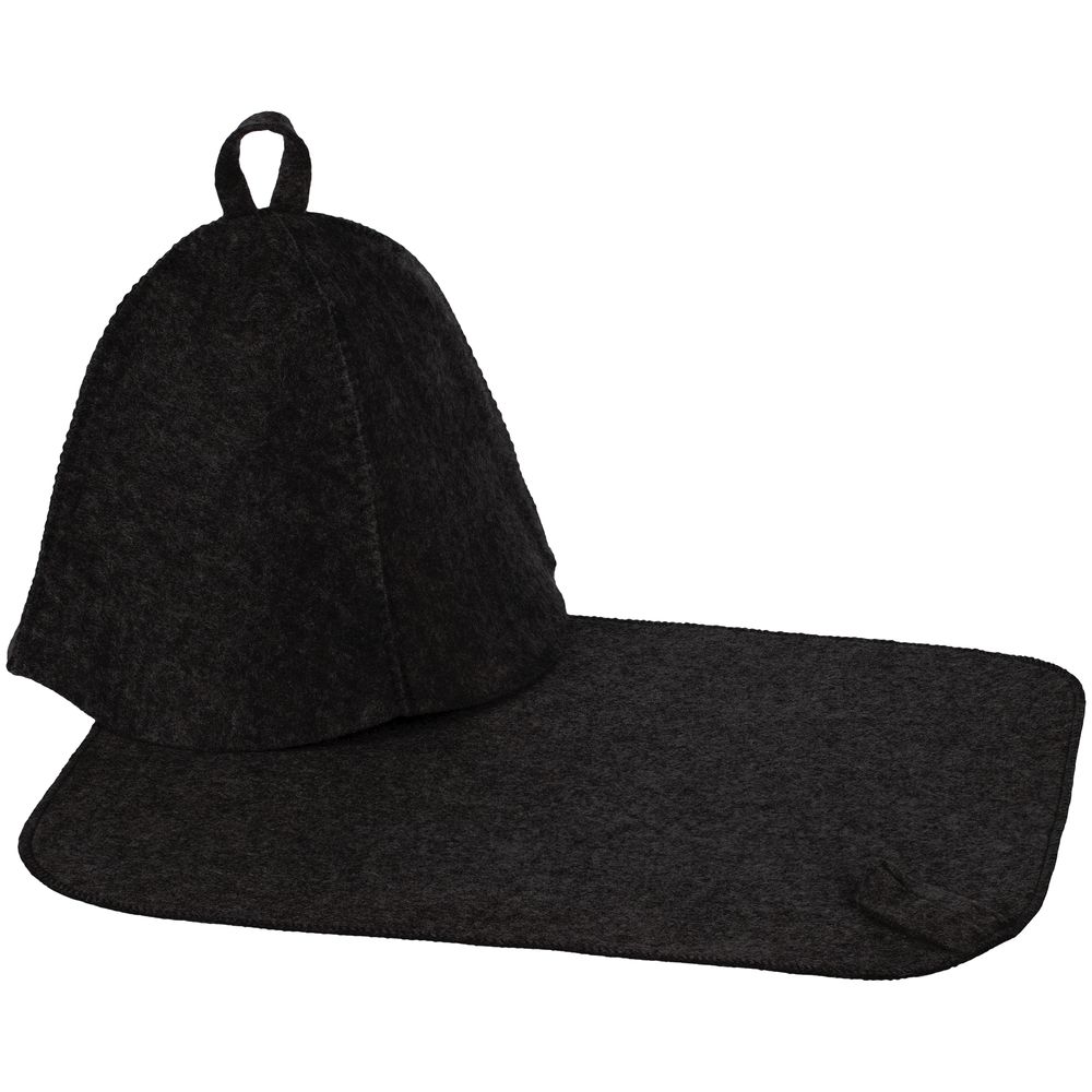 Набор для бани Heat Off с ковриком, черный-0