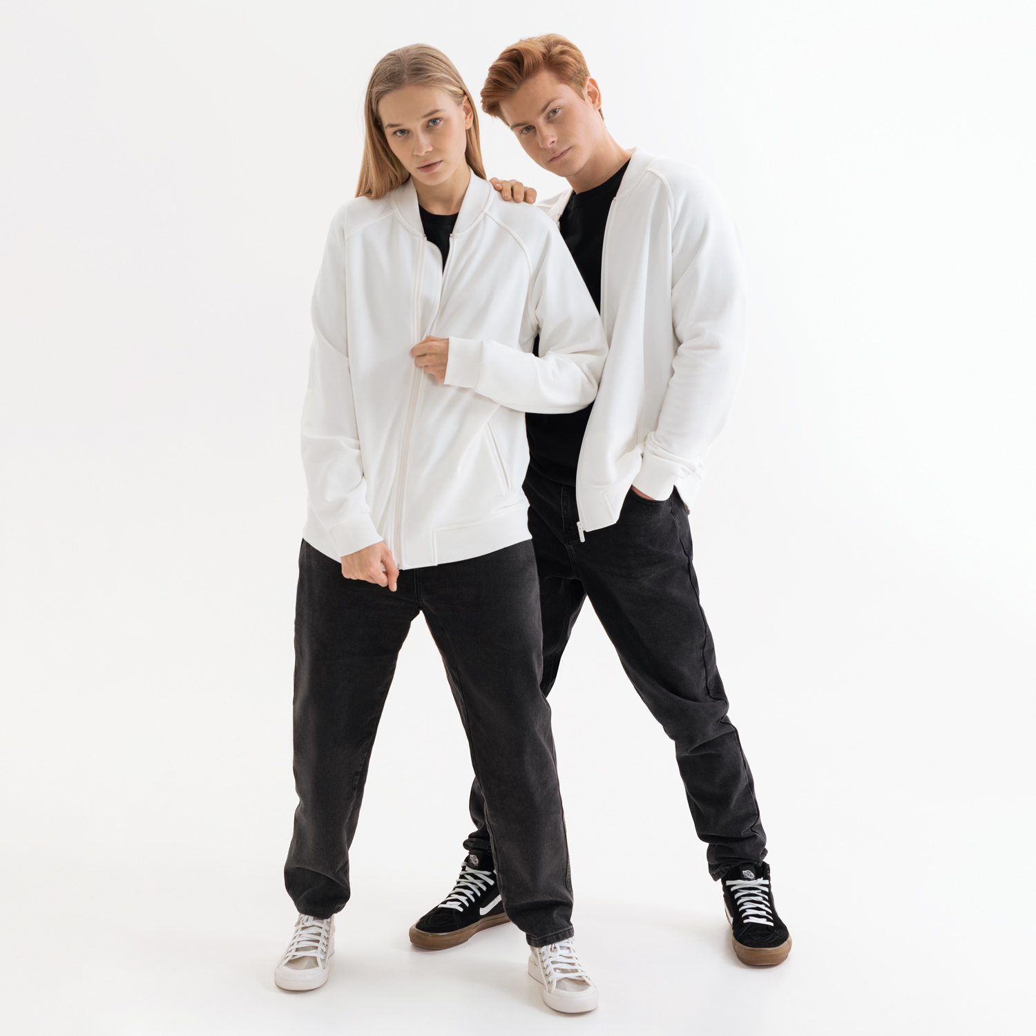 Толстовка на молнии, унисекс TORRES белая-1