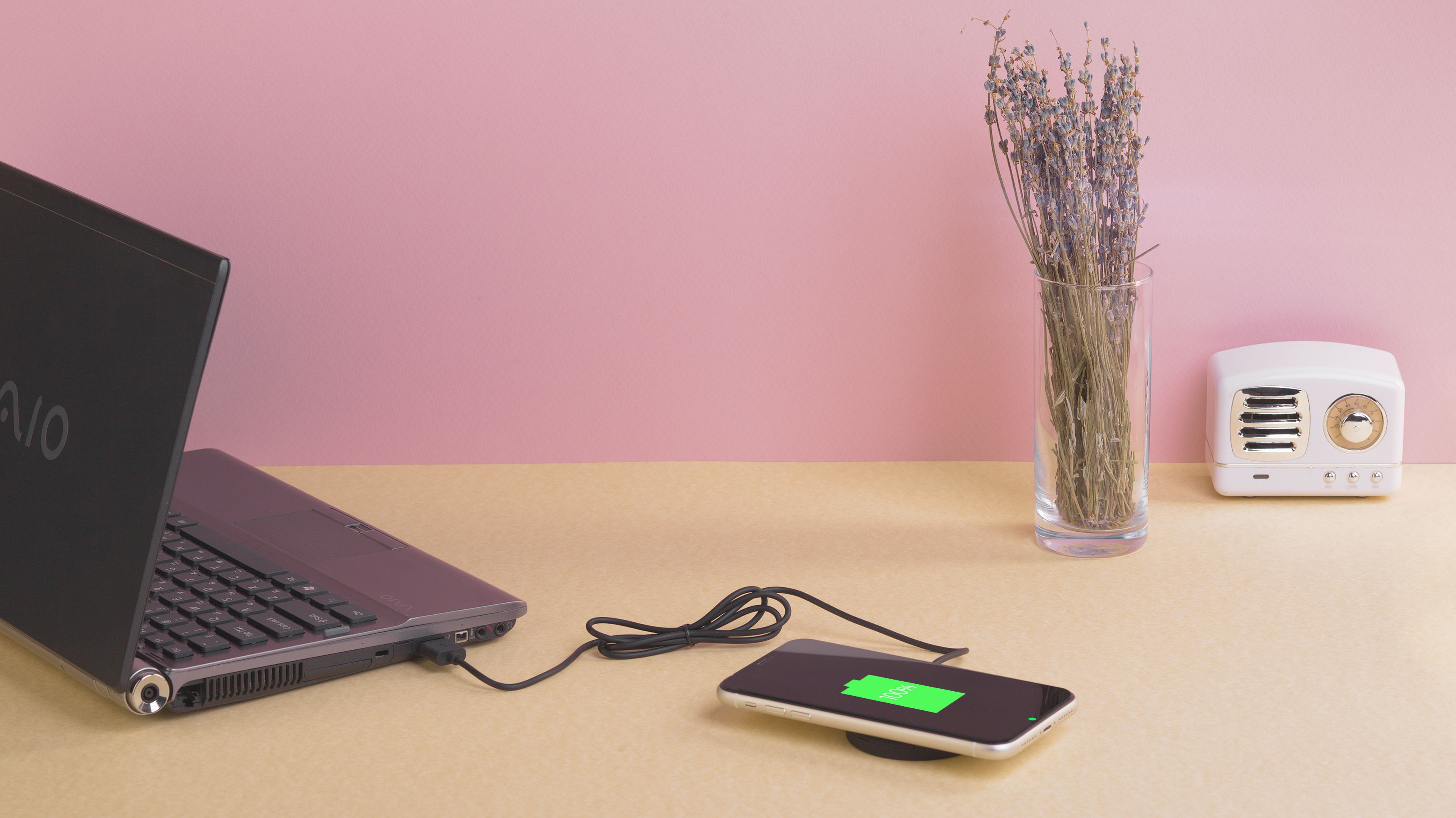 Магнитное беспроводное (15W) зарядное устройство "Magic SOFTTOUCH", покрытие soft touch-5