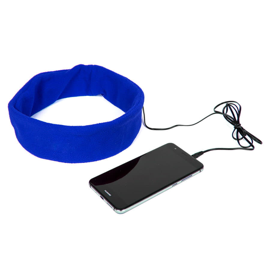 Наушники проводные MARKIZ с повязкой, синий, флис, синий-1