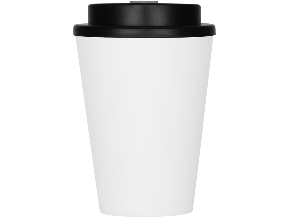 Пластиковый стакан Take away с двойными стенками и крышкой с силиконовым клапаном, 350 мл, белый/черный-3