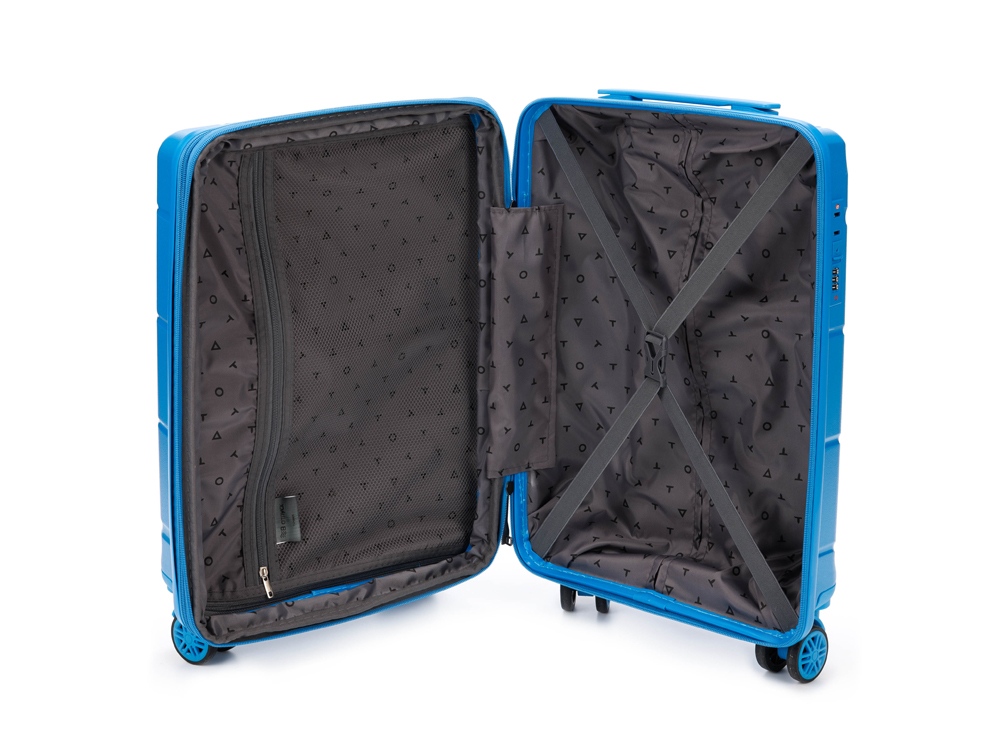 Чемодан TORBER В Отпуск, синий, полипропилен, 36 х 21,5 х 55 см, 38 л-1