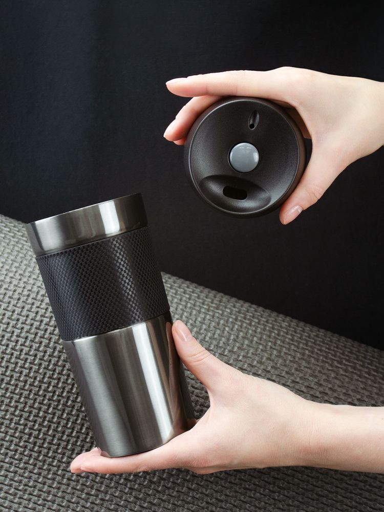 Термостакан Solingen Grip, серо-стальной-6