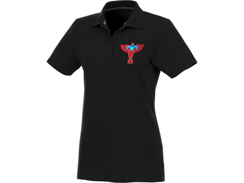 Женское поло Helios с коротким рукавом, черный-5