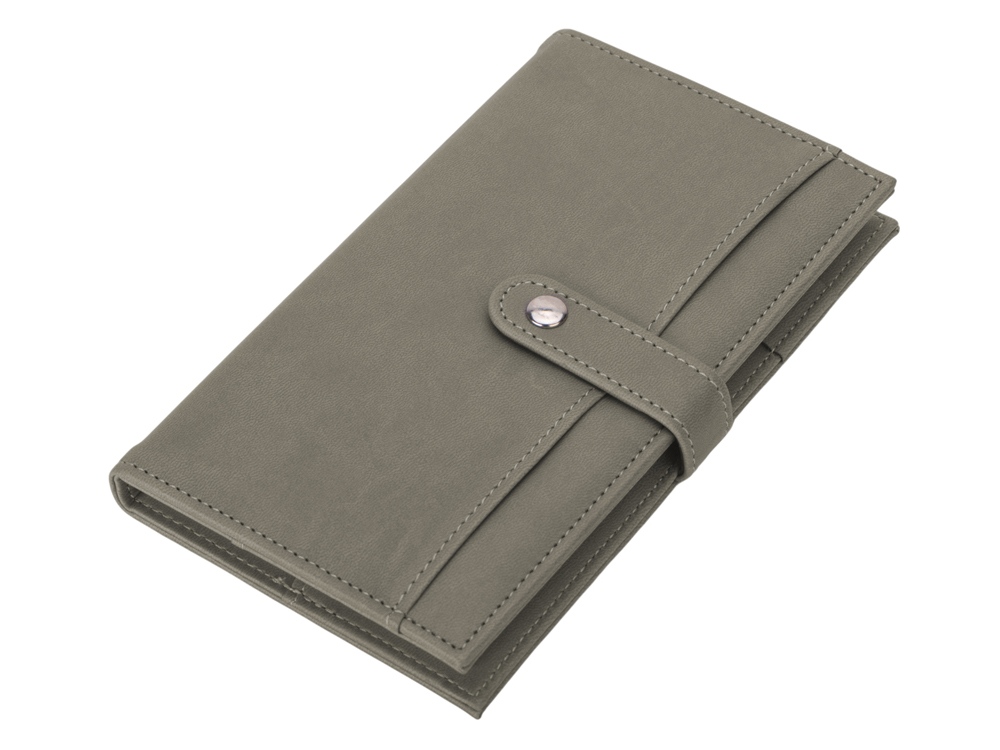 Блокнот-кошелек с сменным блоком А6 Wall Street, 64 листа, темно-серый-1