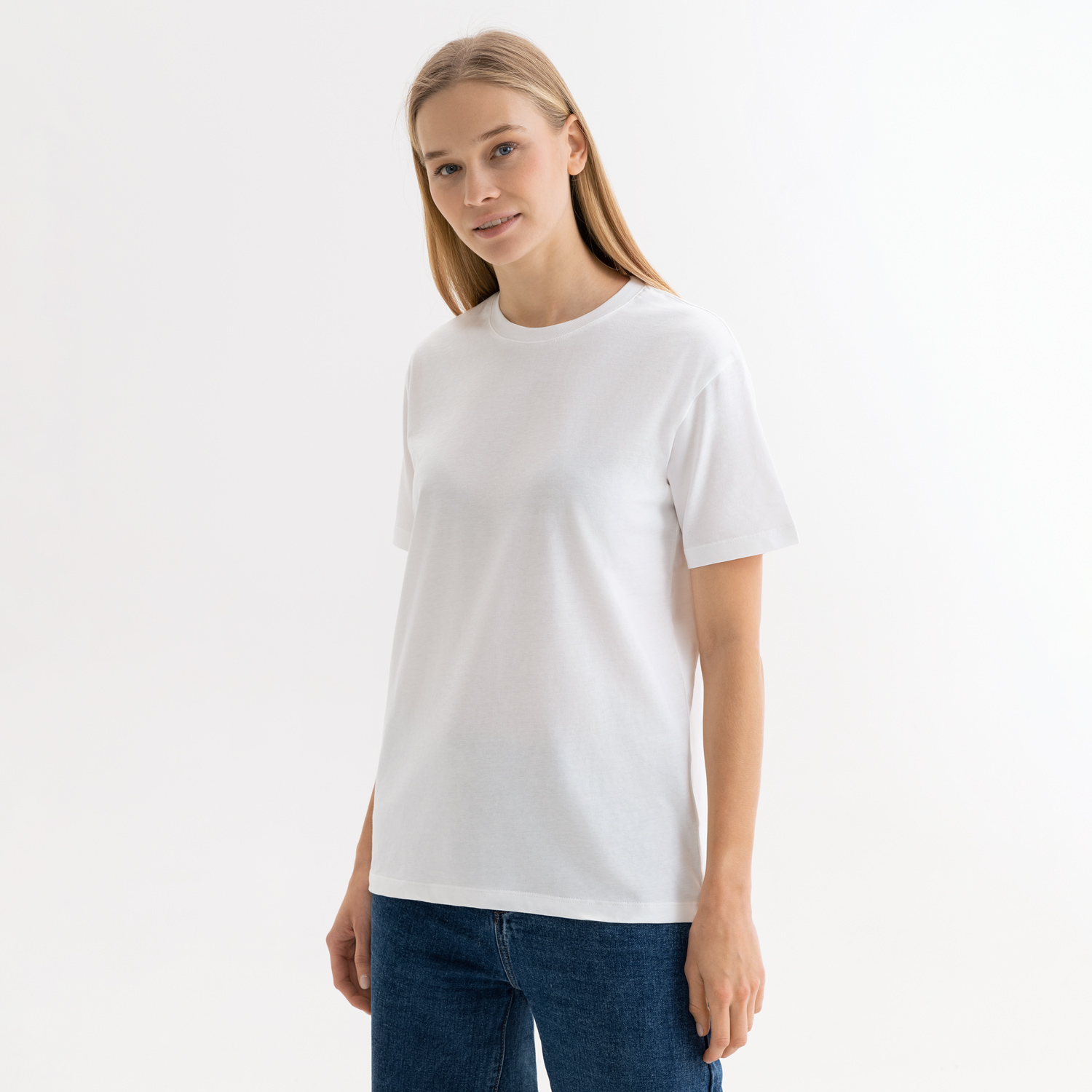 Футболка унисекс KRIS, 150 гр., белая (теплого оттенка)-1