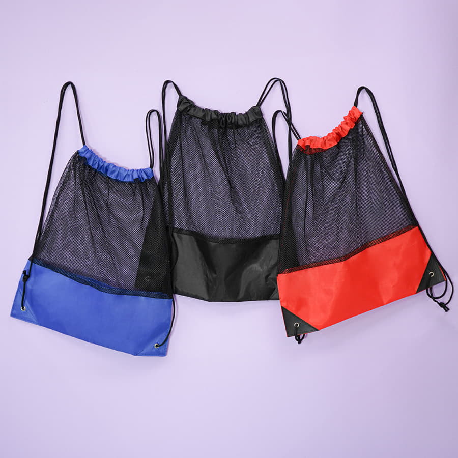 Рюкзак мешок с укреплёнными уголками Mesh, красный, 35*41 см, полиэстер 210D, красный-2