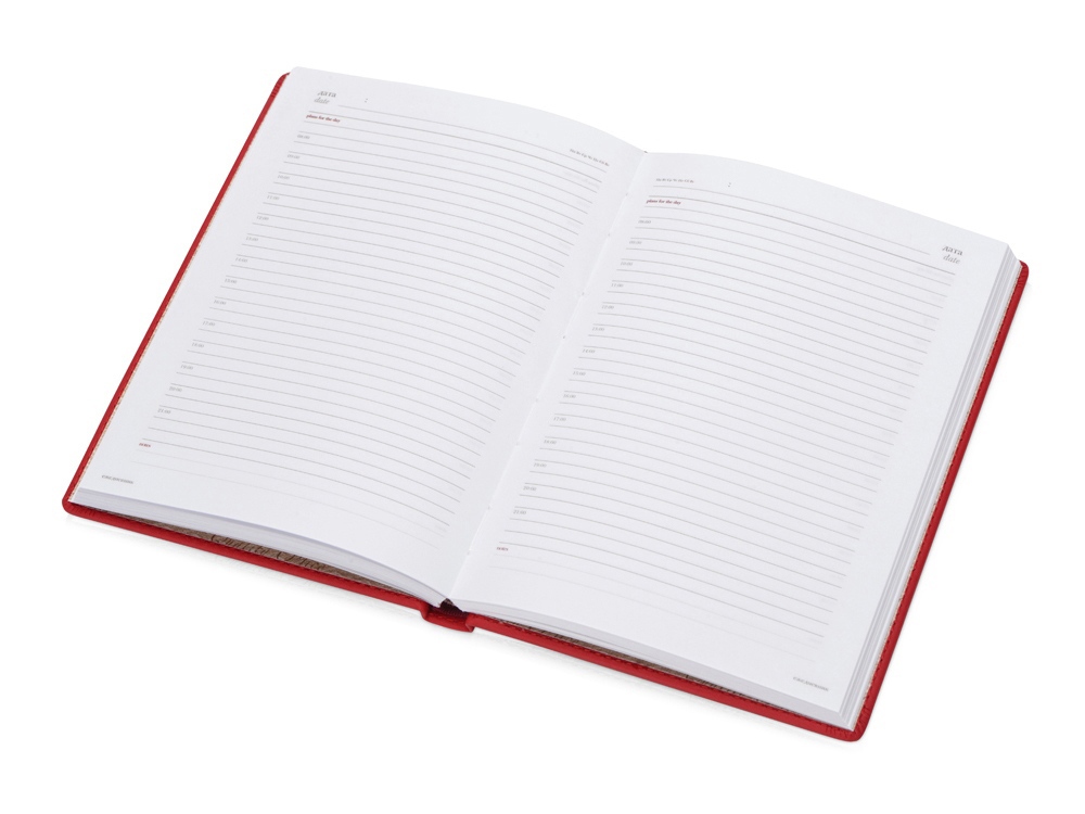 Ежедневник недатированный А6+ Velvet, бордовый яркий-1