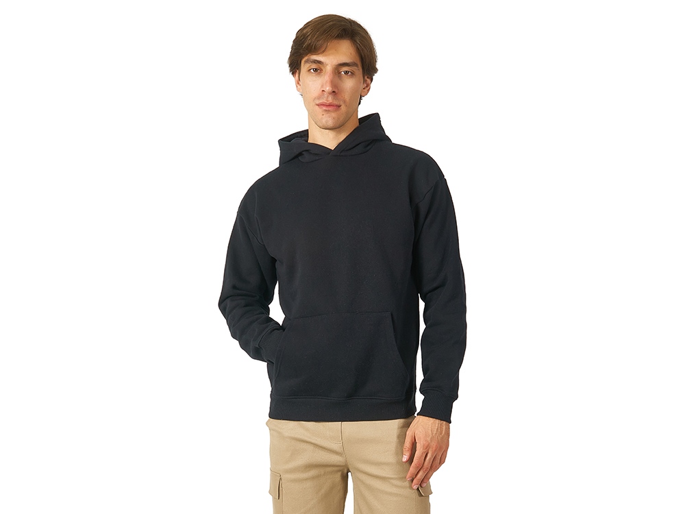 Толстовка с капюшоном оверсайз Berlin унисекс, черный-1