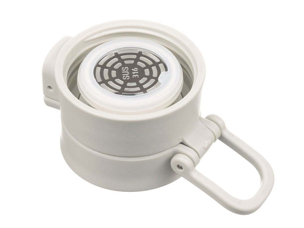 Термокружка Stinger, 0,42 л, сталь/пластик/силикон, белый, 6,5 x 7,5 x 21,9 см-3