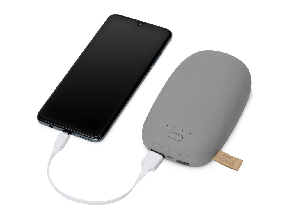 Внешний аккумулятор в форме камня Stone, 10400 mAh, серый-1