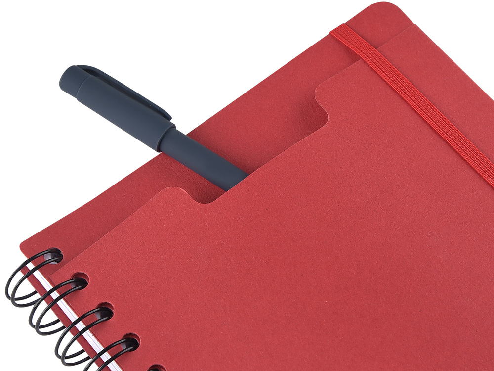 Ежедневник недатированный на гребне А5 Pragmatic, красный-3
