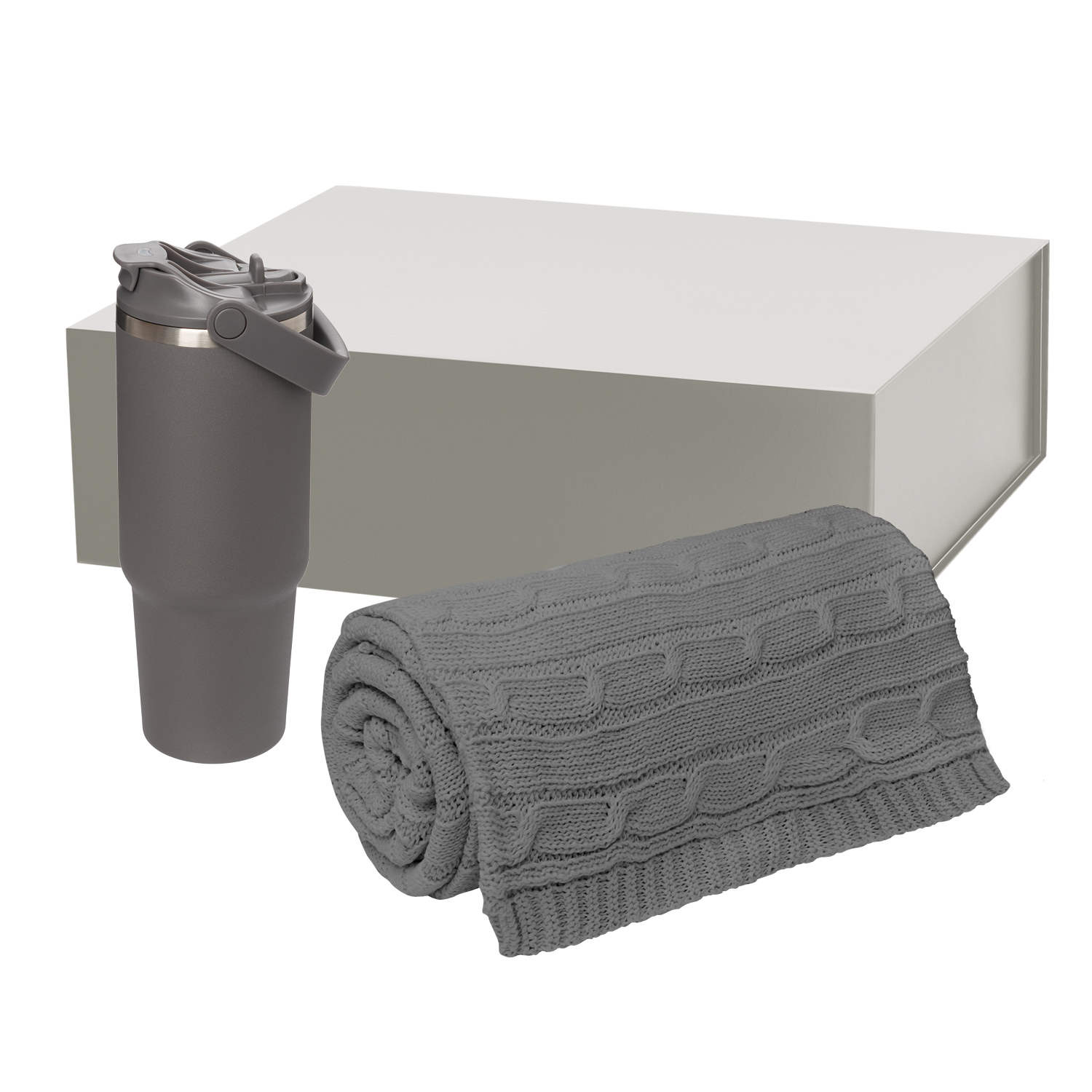 Подарочный набор Montana, серый (плед, термокружка)-0