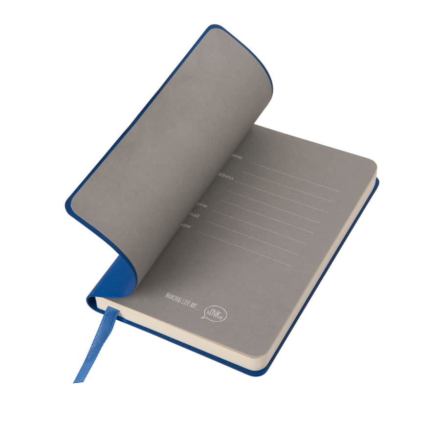 Бизнес-блокнот FUNKY, формат A6, в клетку, синий, серый-4