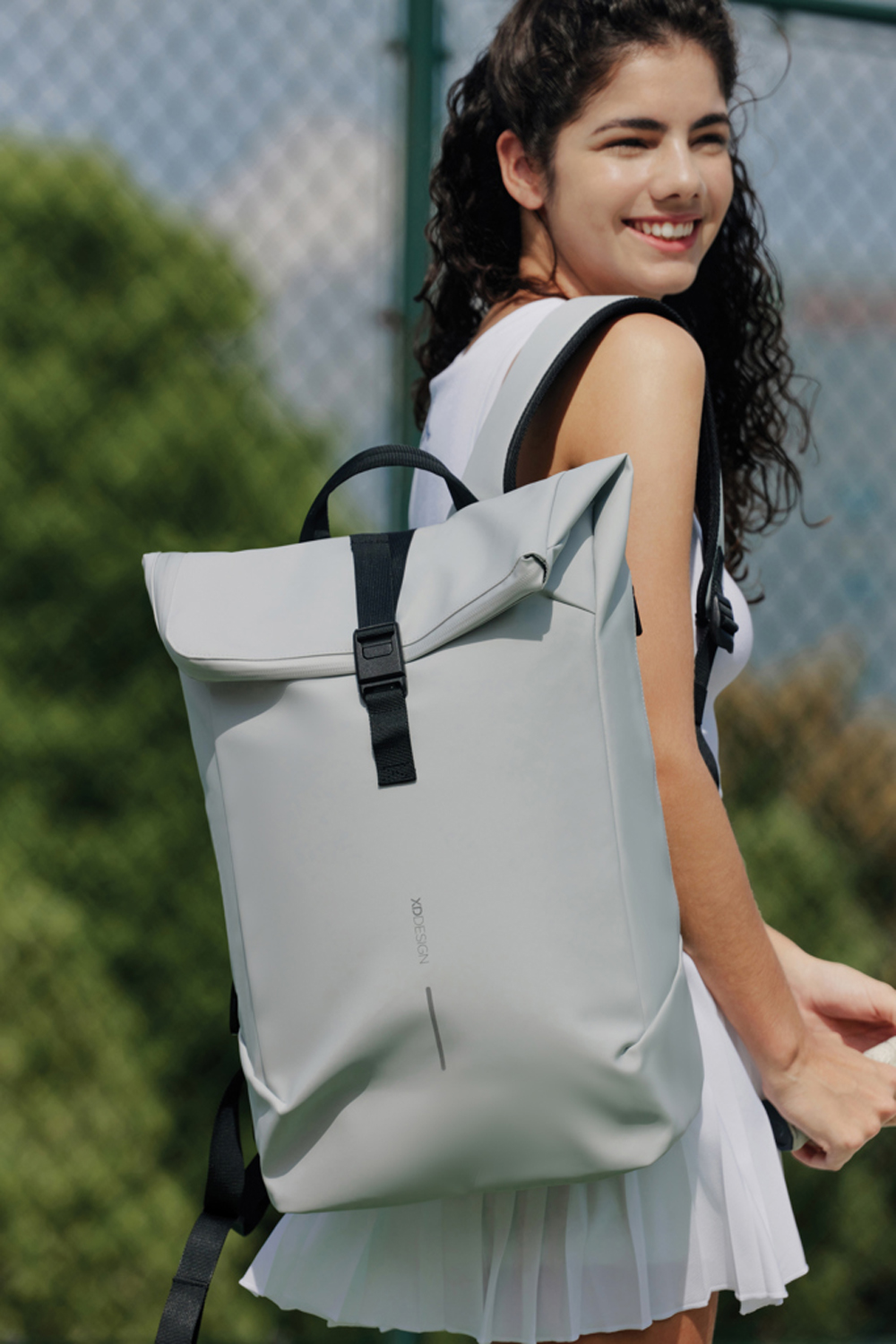 Антикражный водонепроницаемый рюкзак Urban Flap-Top, белый-6