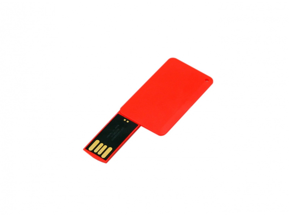 USB-флешка на 16 Гб в виде пластиковой карточки, красный-1