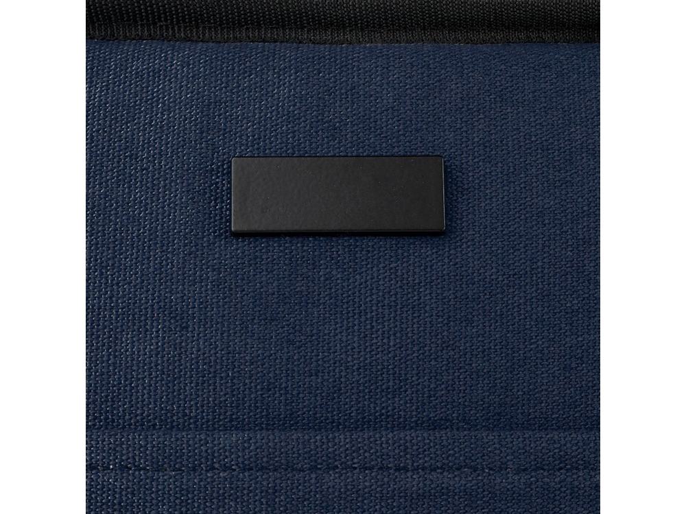 Пищевая сумка-холодильник Joey из брезента, переработанного по стандарту GRS, объемом 6 л на 9 банок, темно-синий-4