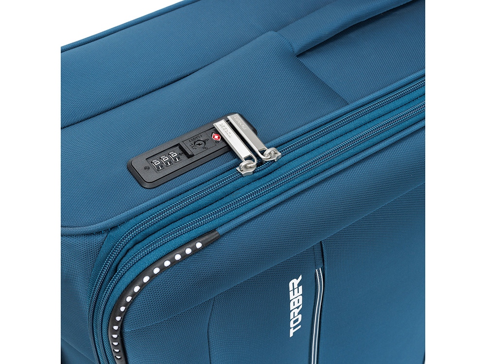 Чемодан TORBER ВИВИ, синий, полиэстер, 48 х 28 х 78 см, 89 л-9