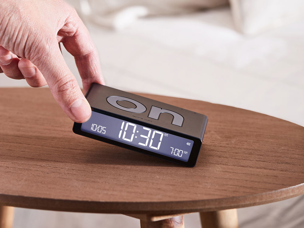 Часы настольные Flip Classic, черный-7