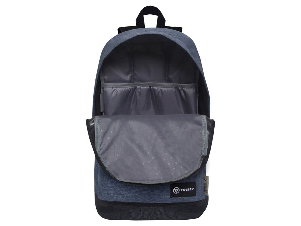 Рюкзак TORBER ГРАФФИТИ, синий, полиэстер меланж, 46 х 29 x 18 см-5