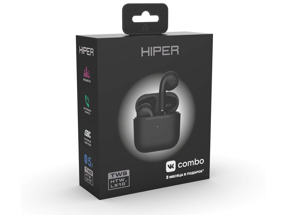 Беспроводные наушники HIPER TWS Lazo X10 Black (HTW-LX10) Bluetooth 5.3 гарнитура, Черный-1