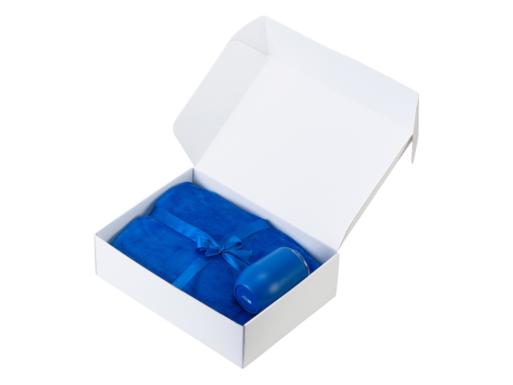 Подарочный набор Dreamy hygge 2.0 с пледом и термокружкой, синий-1