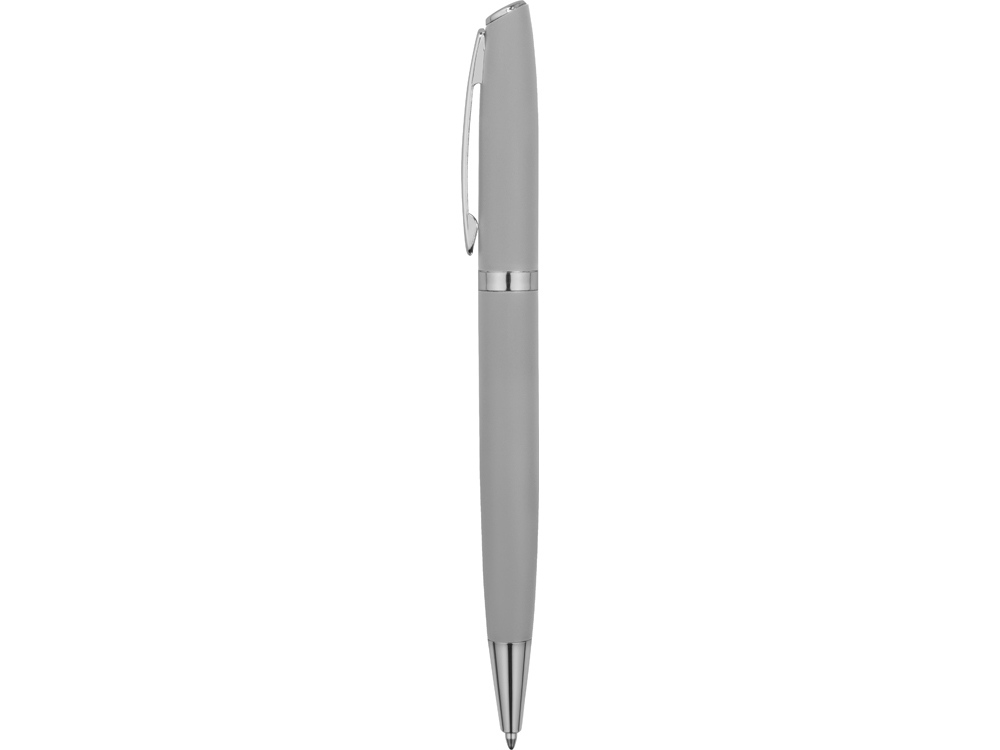 Ручка металлическая шариковая Flow soft-touch, светло-серый/серебристый-2